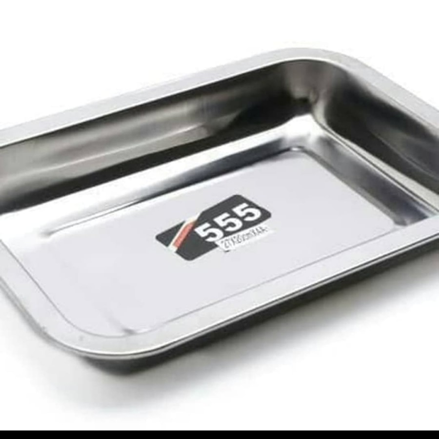 Nampan Stainless Persegi / Nampan Baki Stainless 555 / Tatakan Piring Gelas Stainless / Baking Tray