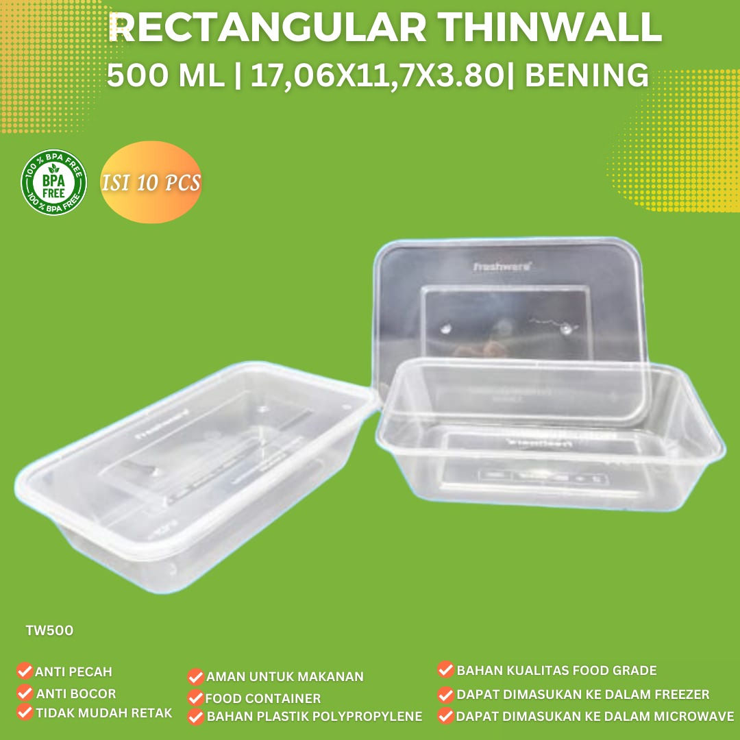 Thinwall 500 Ml Food Container (Isi 10 Pcs-TW500)