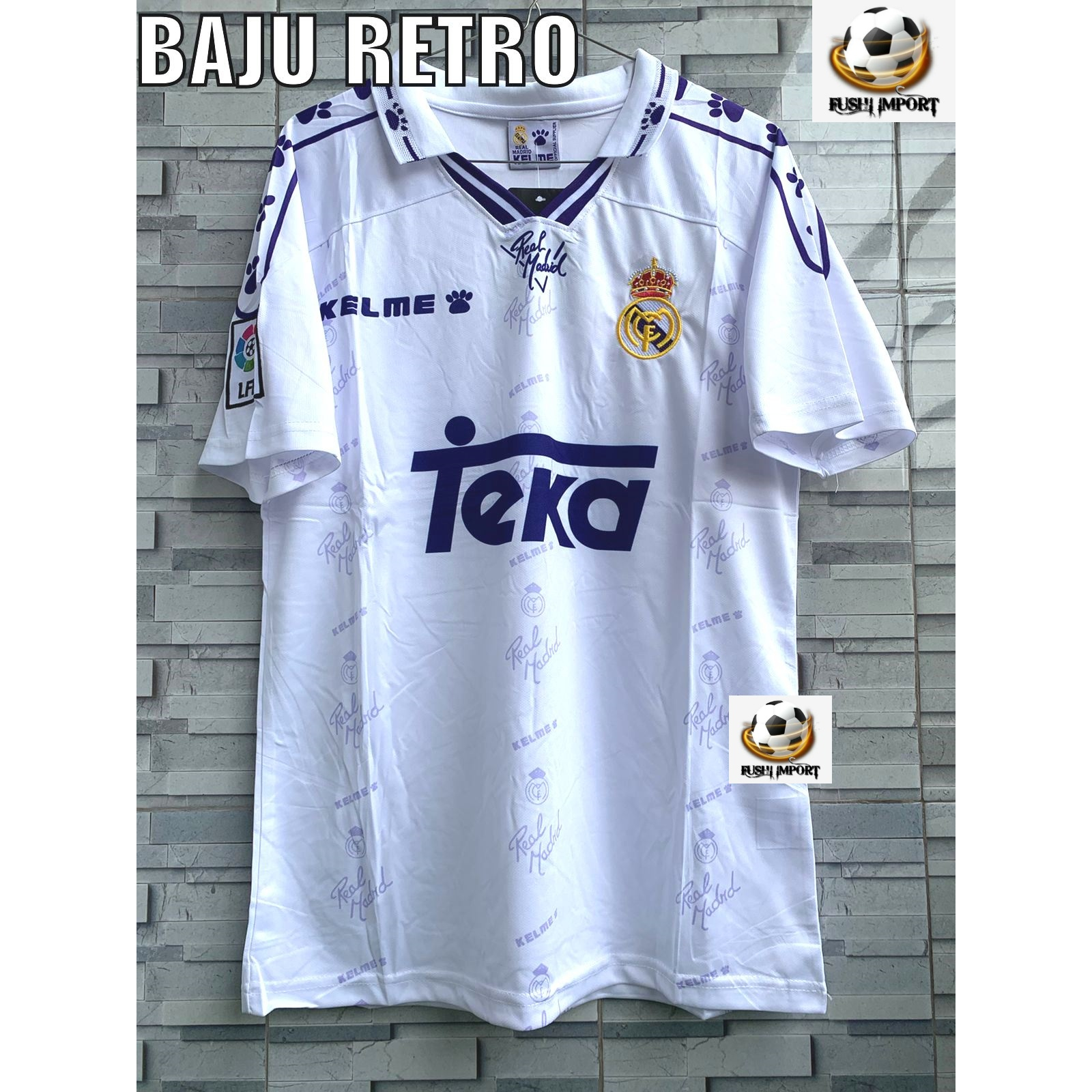 RETRO | Jersey Baju Bola Madrid Home 1994 1995 Grade Ori