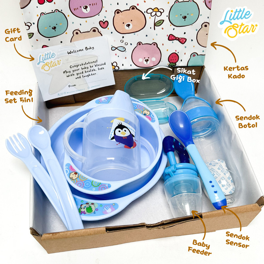 LS 9in1 Baby Feeding Set Paket Perlengkapan Makan Mpasi Newborn Bayi Baru Lahir