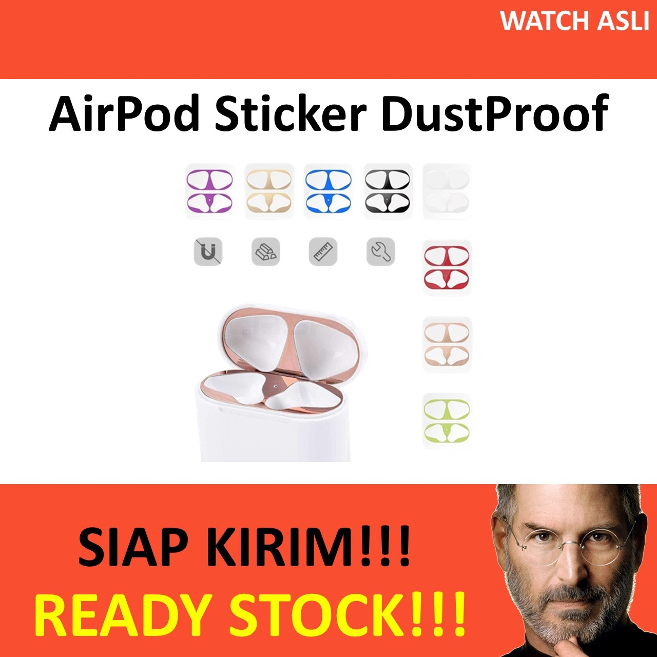 AirPods Pro 2 2022 / AirPod 3 Anti Dust Metal Sticker Pelindung Debu