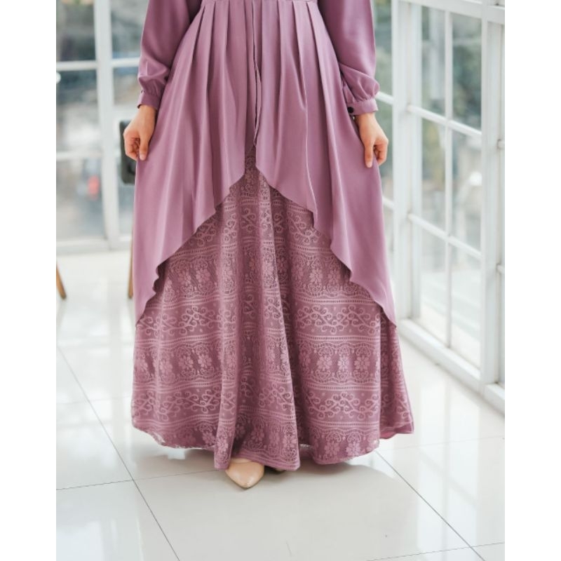 Gamis Brukat Victoria Set Mumtaz hijab