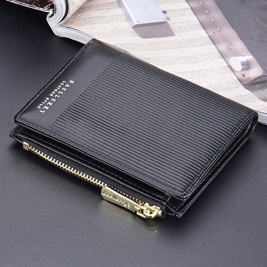 DOMPET LIPAT WANITA BAELLERRY ARASELI IMPORT WA697B5 BISA PRIA MINI KOIN SLOT KARTU RESLETING SIMPLE KECIL KOREA PENDEK ORIGINAL KULIT PREMIUM BRANDED BATAM HITAM REMAJA KEKINIAN