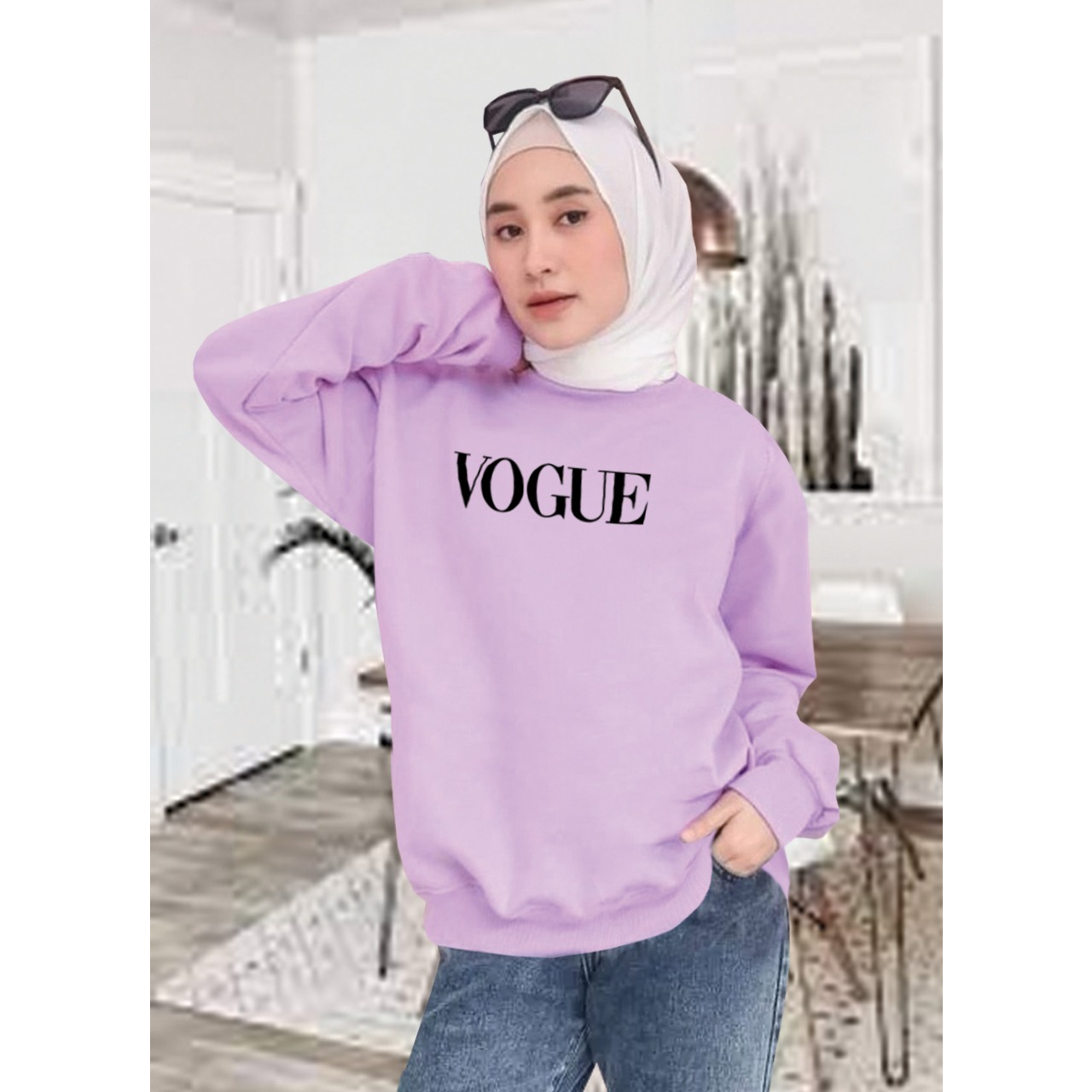 Kaos Lengan Panjang VOQUE / Kaos Sweatshirt / Atasan Wanita / Atasan Wanita Lengan Panjang