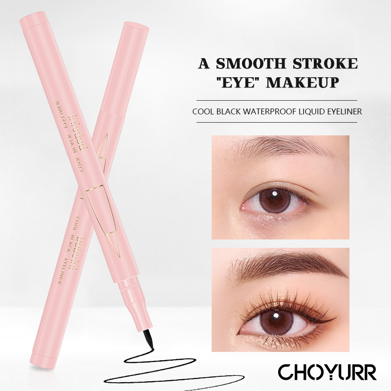 【COD】Eyeliner Mata Black Pink Waterproof Tahan Air Halus Cepat Kering Eyeliner Pemula-CH