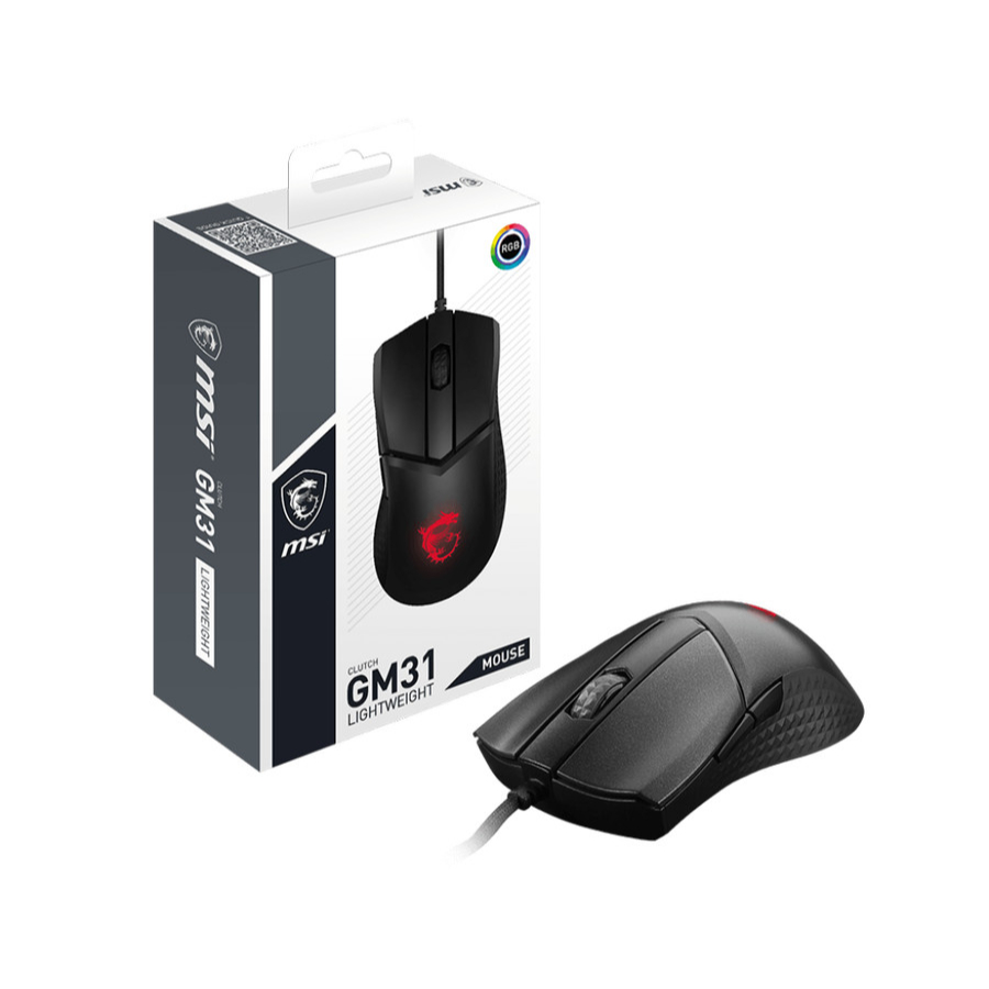 Mouse Gaming MSI Clutch GM31 Lightweight Wired 6400Dpi - MSI GM 31