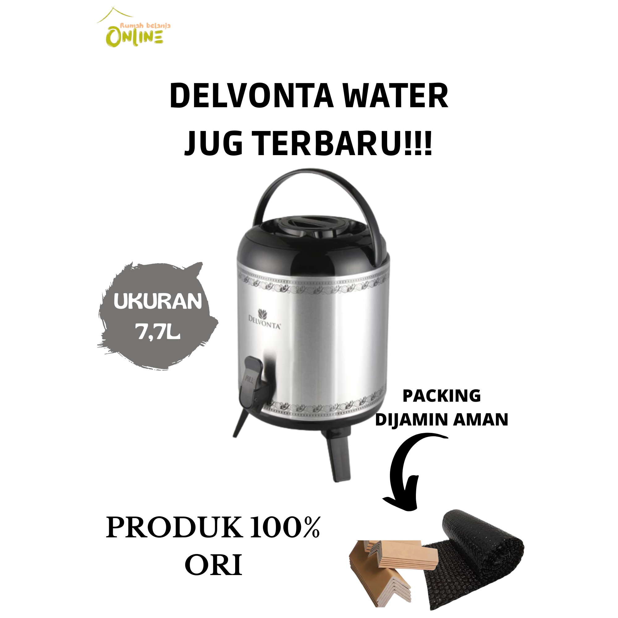 DELVONTA WATER JUG DISPENSER SILVER PRODUK TERBARU!!!