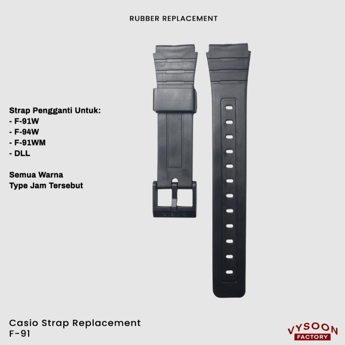 Strap Tali Karet Rubber Jam Casio F91 F-91 F 91 F94 F-94 F 94 F91W