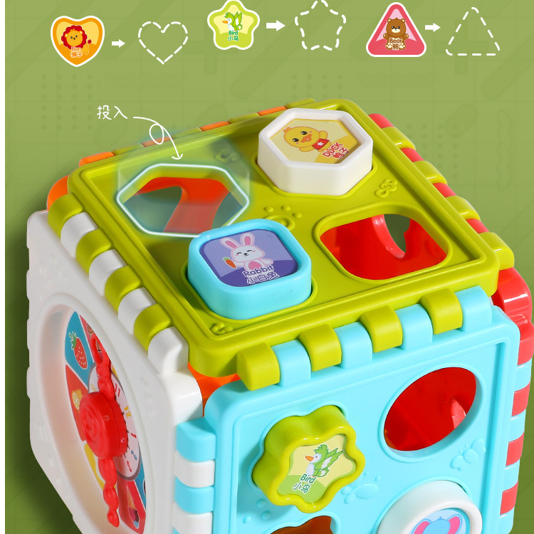 Hexahedral Busy Box Shape Sorter Mainan Montessori Anak Sensory Play Mainan Motorik Anak Mainan Edukatif Anak