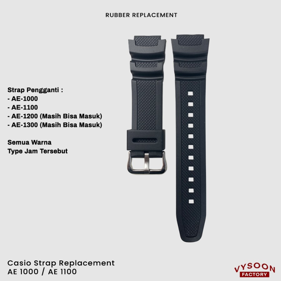 Tali Rubber Strap Jam Tangan Casio AE1000W AE1100W AE1200 AE1300