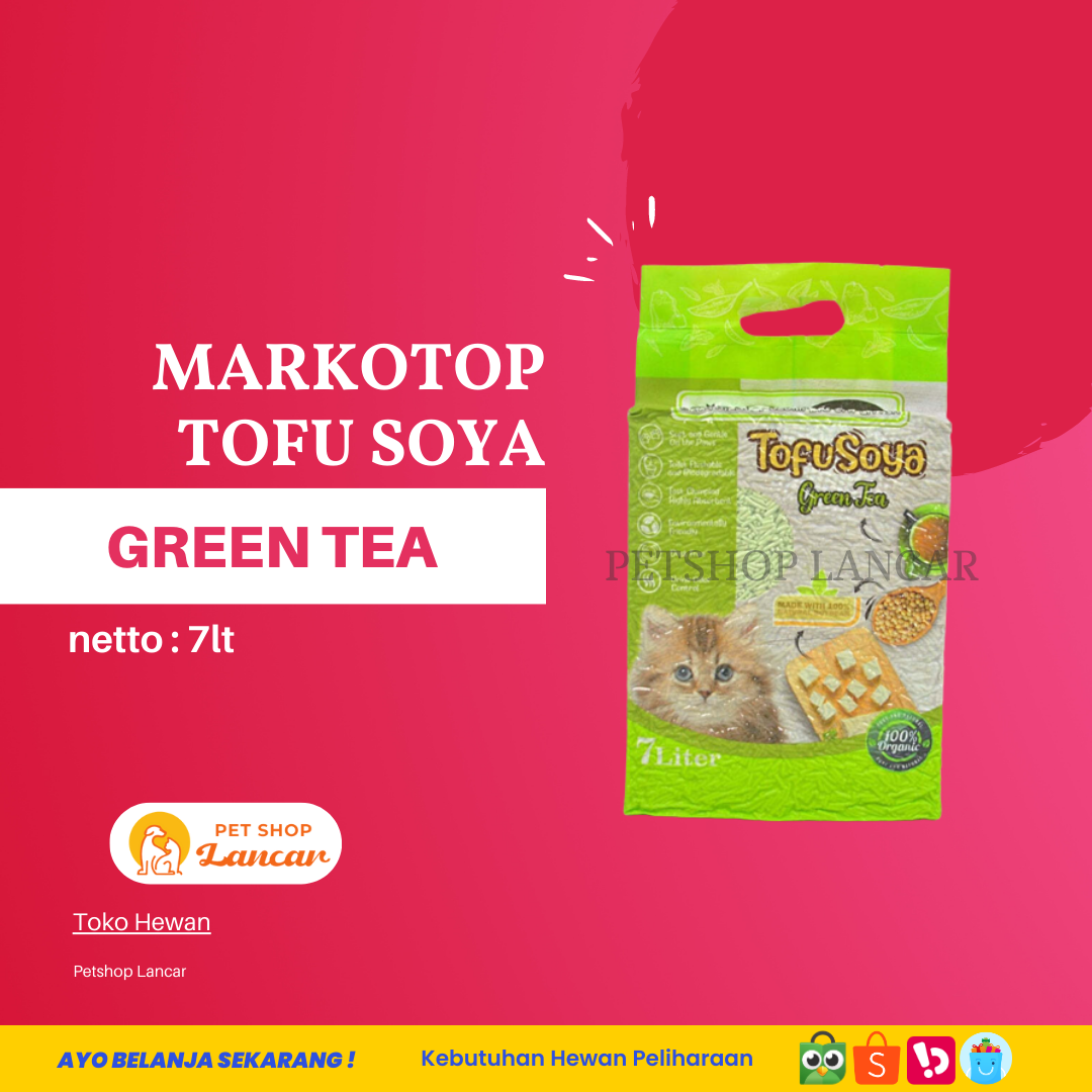 pasir kucing MARKOTOP MARKOTOPS tofu soya clump 7Liter - Green Tea