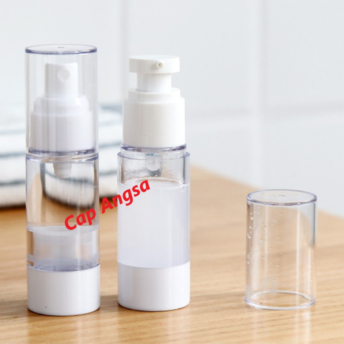 BOTOL VAKUM AIRLESS PUMP VACUUM BOTTLE SANITIZER SKINCARE SERUM TRAVEL REFILL KOSMETIK PLASTIK PRESS