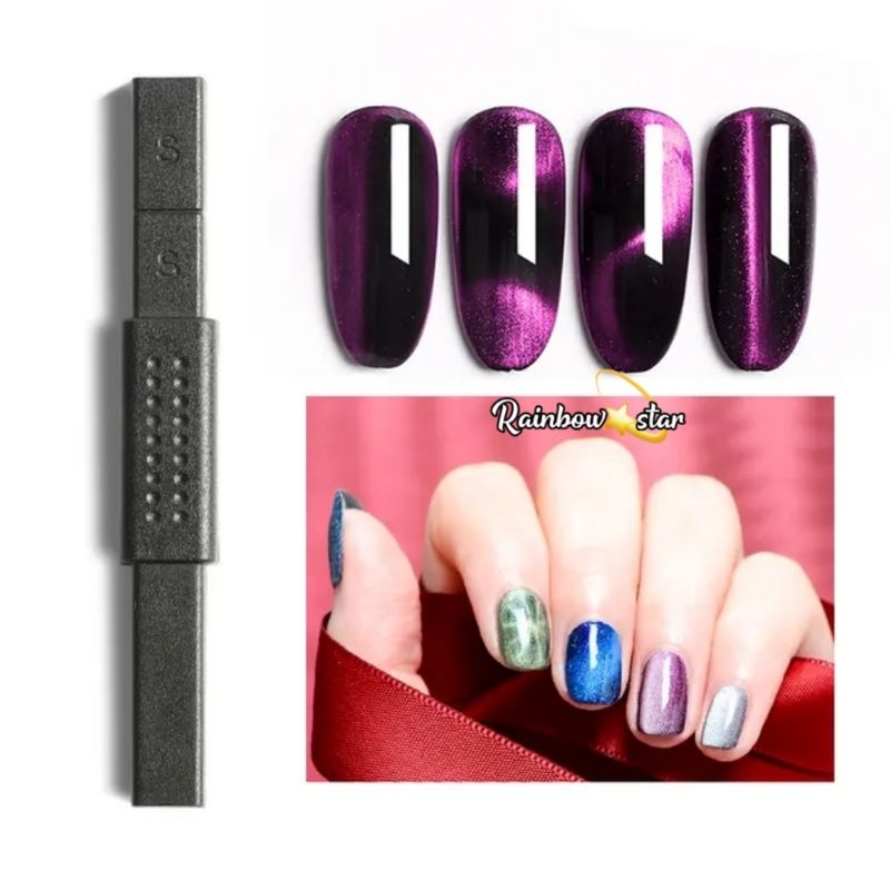 Stick Magnet Cat Eye Nail Gel Persegi Panjang