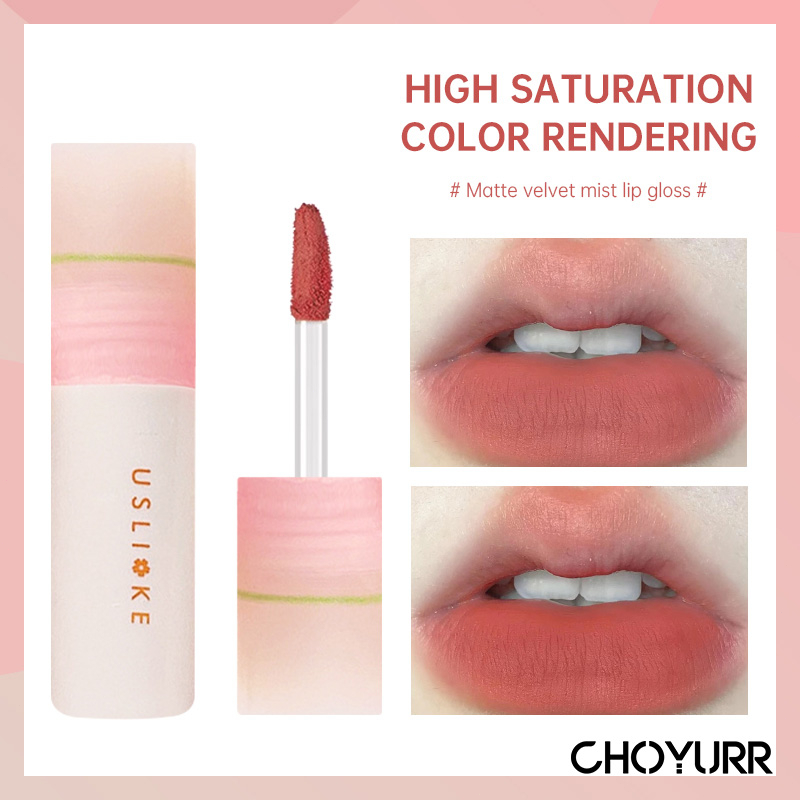 【COD】Uslike Lipstik Lip Cream Velvet Mist Matte / Lip ClayTahan Air / Lip Stain Tahan Lama / Lip Tint Kosmetik Bibir-CH