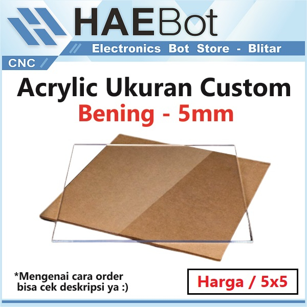 [HAEBOT] Akrilik 5mm Bening Transparan Ukuran Potongan Custom Acrylic Clear Persegi Kotak Per 5cm