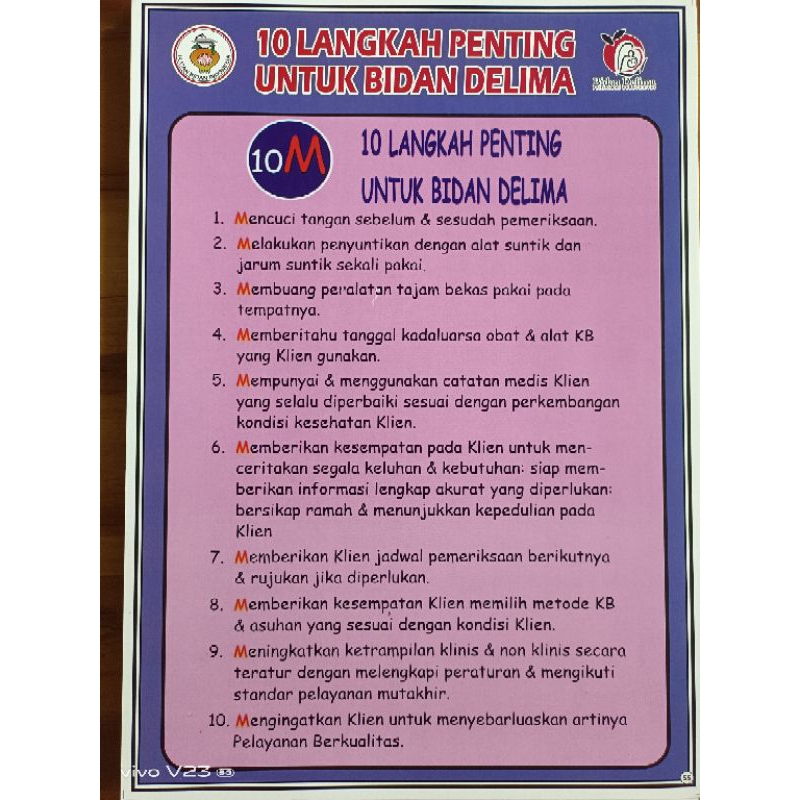 (55) POSTER 10 LANGKAH PENTING UNTUK BIDAN DELIMA