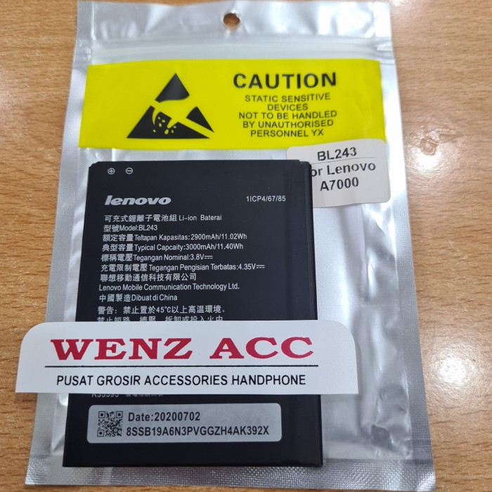 Baterai batre Lenovo BL243 for A7000 A7700 Original