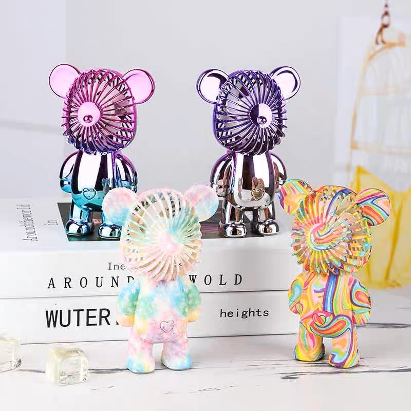 Kipas Angin Mini Grandasi Bear Viral Portable USB Charger Mini Fan Genggam Fan Speed Karakter Lucu Hand-Held Fan Warna Warni Cas USB