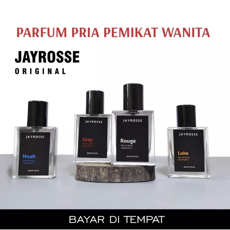 PARFUM ORIGINAL JAYROSSE AROMA LUKE-NOAH-GREYY-ROUGE TAHAN 12JAM