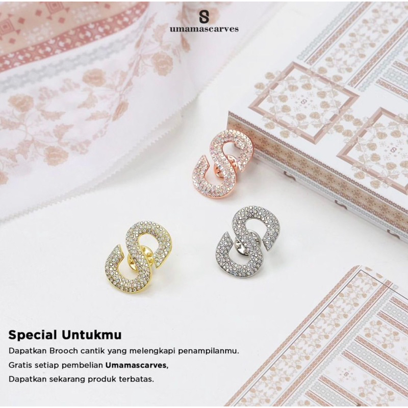 PART 1 SEGIEMPAT UMAMA SCARVES PREMIUM / DIGITAL SQUARE FREE BROOCH