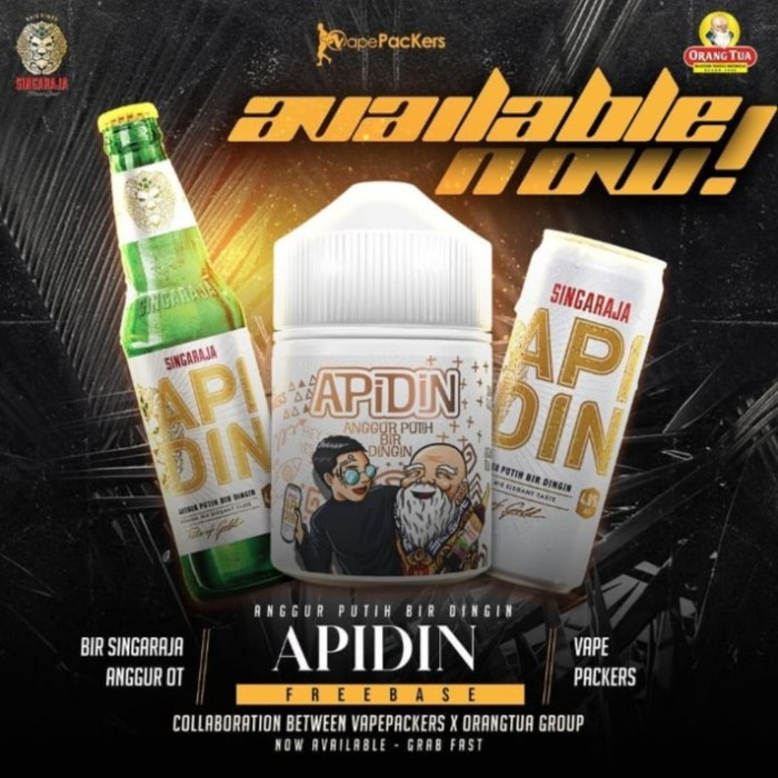 APIDIN 60ML LIQUID FREEBASE APIDIN 100% AUTHENTIC