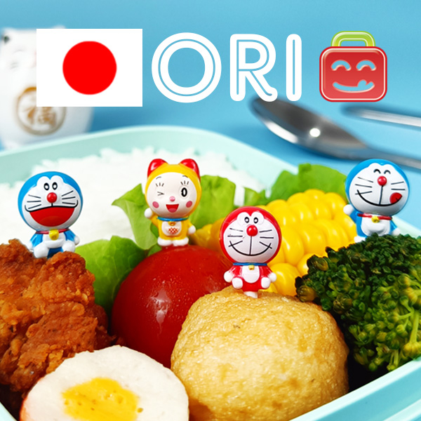 Cute Bento Food Picks Doraemon Hias Dekorasi Bekal Anak ORI Japan Tusukan Garpu Anime Bandai License