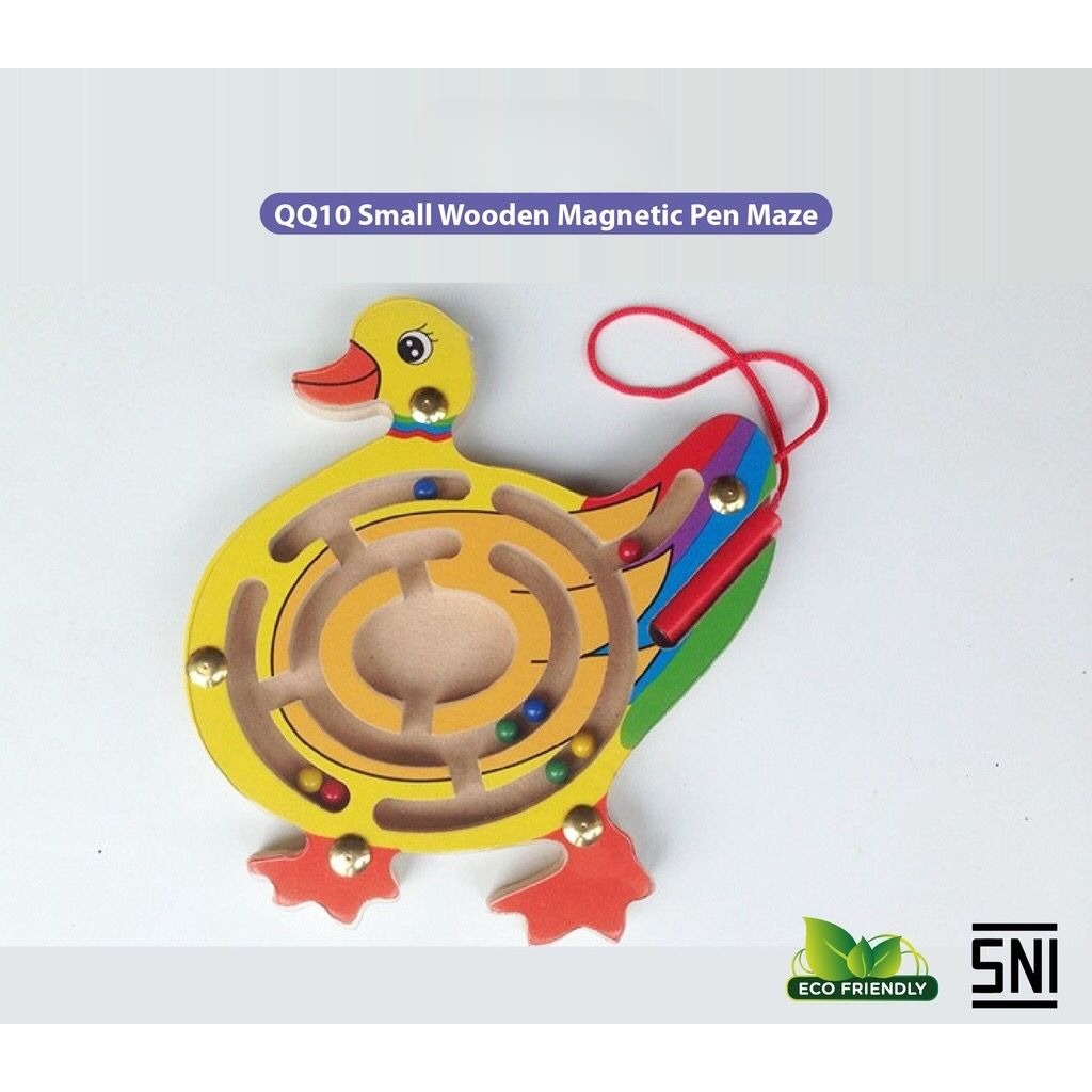 Mainan Edukasi - Small Wooden Magnetic Pen Maze QQ10 - Mainan Anak