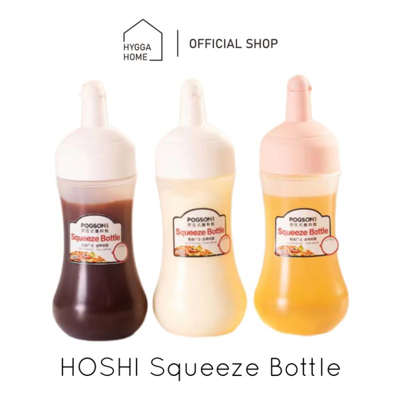 Hygga Home HOSHI Squeeze Bottle Botol Minyak Saos Kecap Mayonaise Bahan Plastik