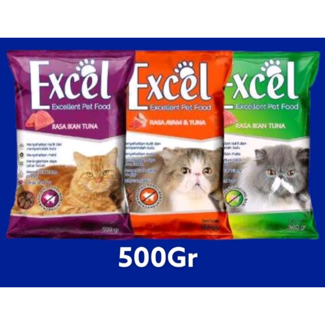 Excel 500gr Makanan kering(Dry food)Kucing Adult Tuna Chicken