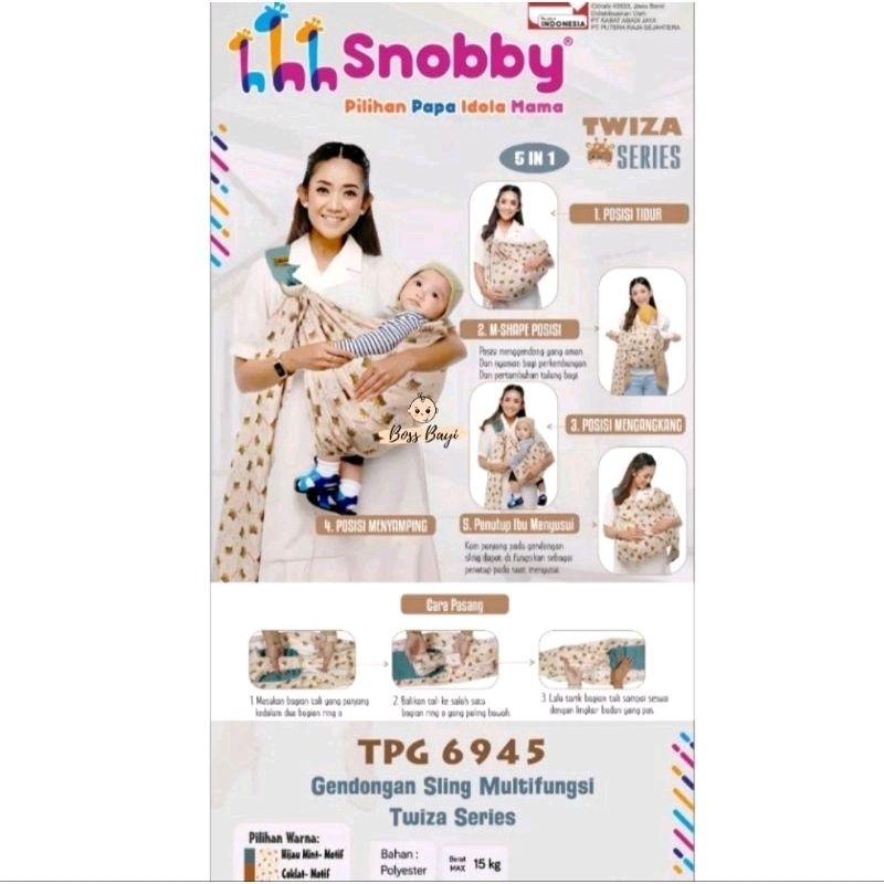 SNOBBY - Gendongan Bayi Twiza Series TPG6945