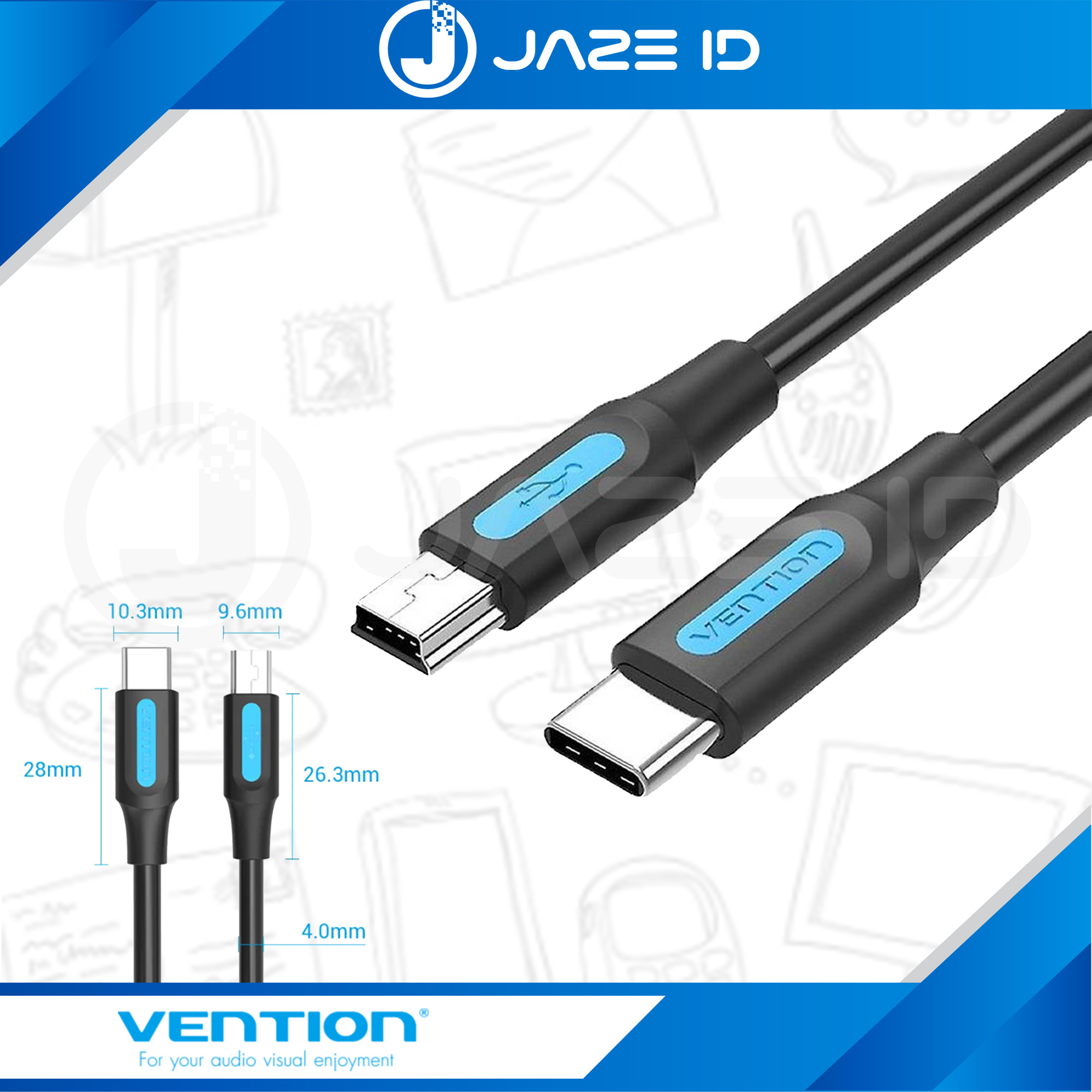 Vention Kabel Data Type C Mini USB Type B Harddisk HDD Kamera Camera