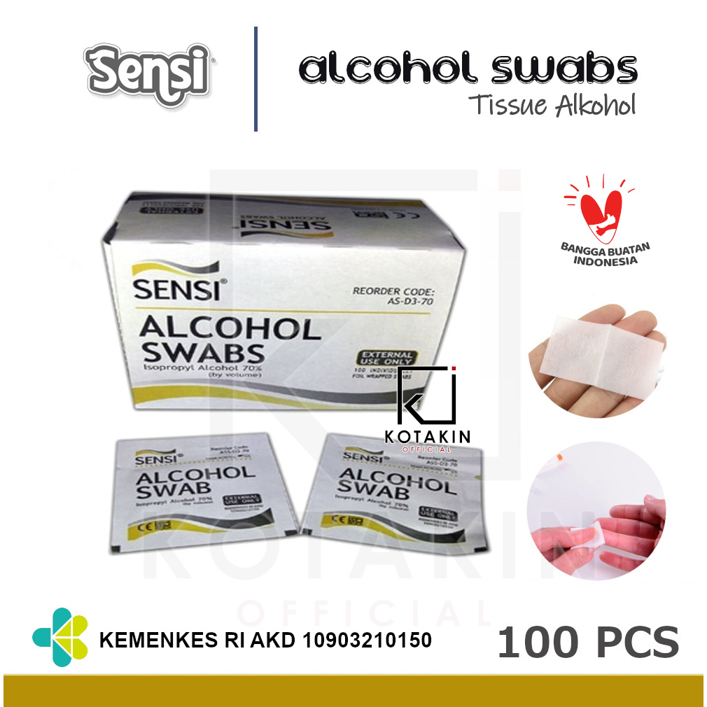 Alcohol Swabs SENSI - Tissue Alkohol isi 100lembar