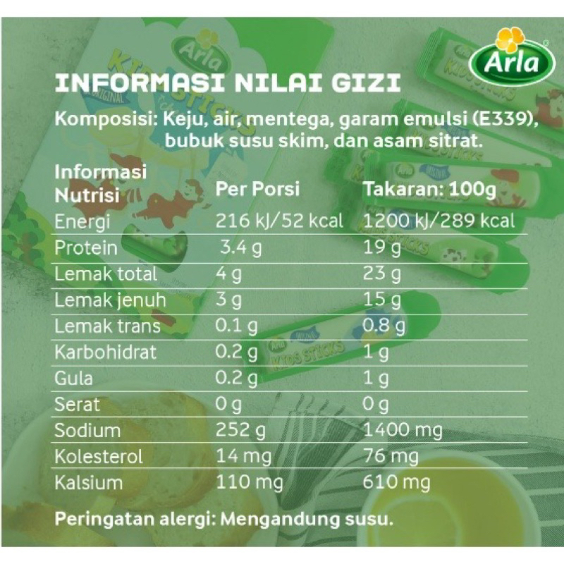 Arla Keju Cheese Stik Kids Adult High Calsium Makanan Snack Bekal Bento Sekolah Anak MPASI Bayi Penambah Berat Gizi Napsu Makan Anak Anti GTM HALAL