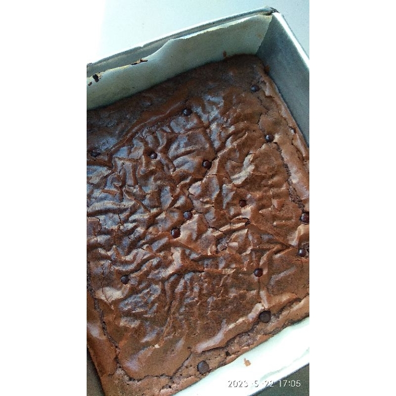 

fudgy brownies tebal tanpa toping