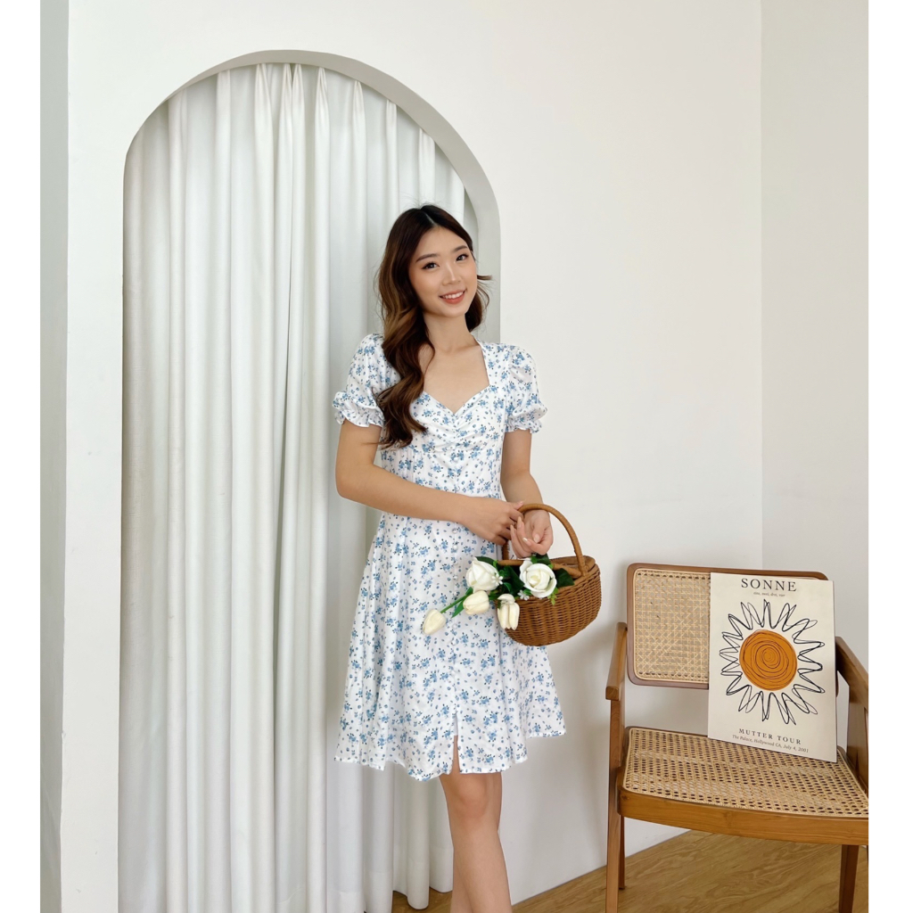 [ Marveile ] Minji Floral Dress / Dress Wanita