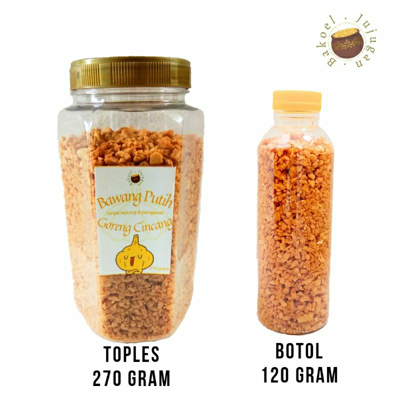 

Bawang Putih Kating Goreng Cincang kemasan botol & toples / Minced Garlic