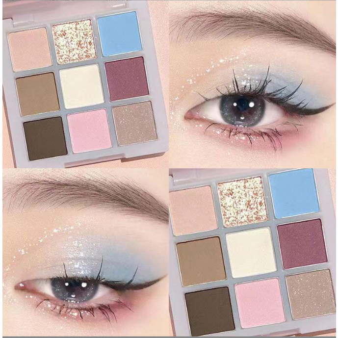 (COD)D293 Geometric earth mermaid color pumpkin grapefruit matte pearl eye shadow import murah