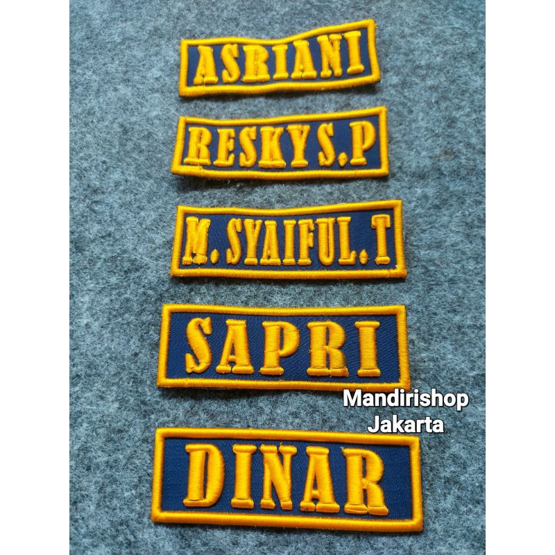 BORDIR NAMA PEMADAM DAMKAR SATUAN ECER TIMBUL