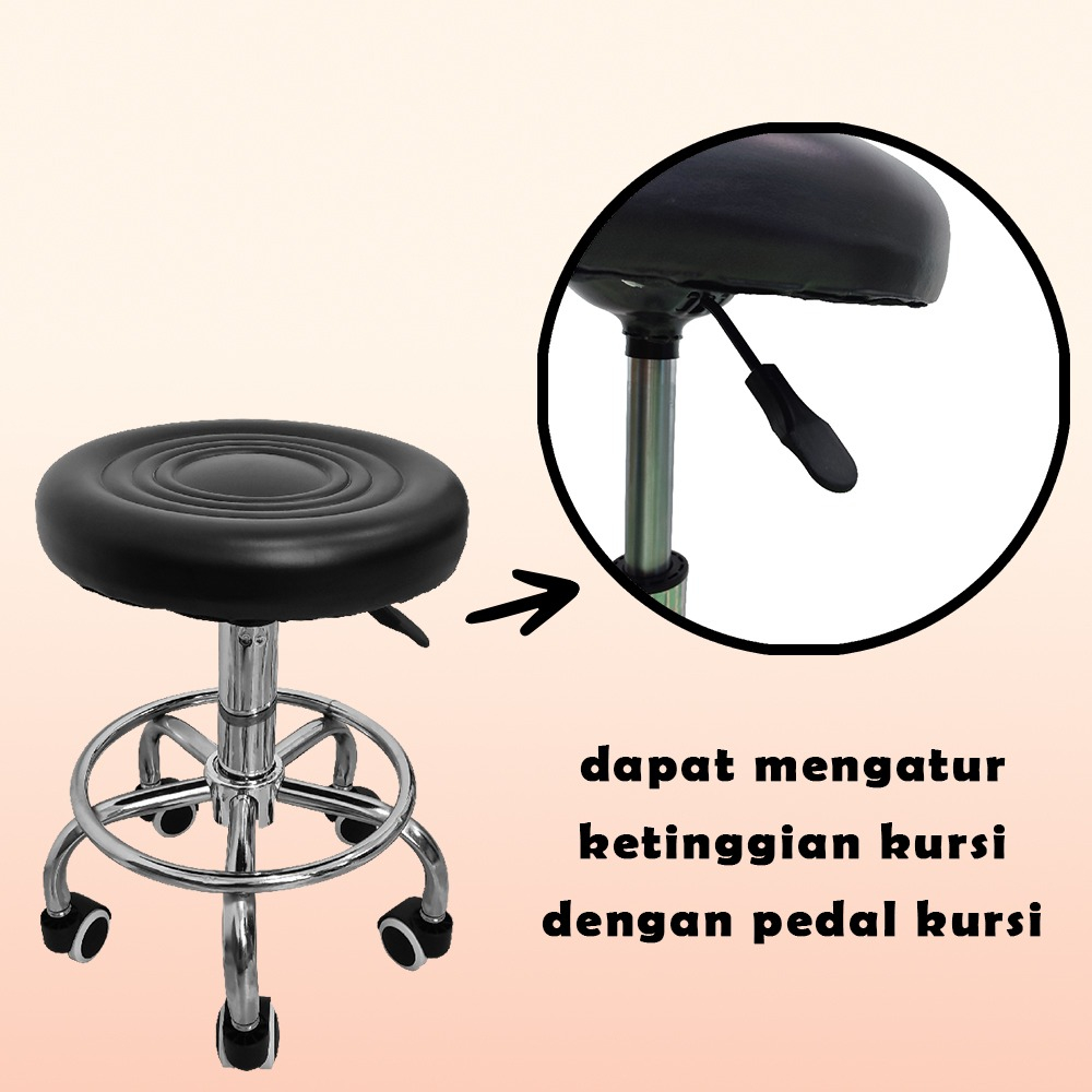 Kursi Bar Minimalis Barstool Chair Kursi Makan Kursi Salon Putar Bundar Kursi Kaki Roda JBY7