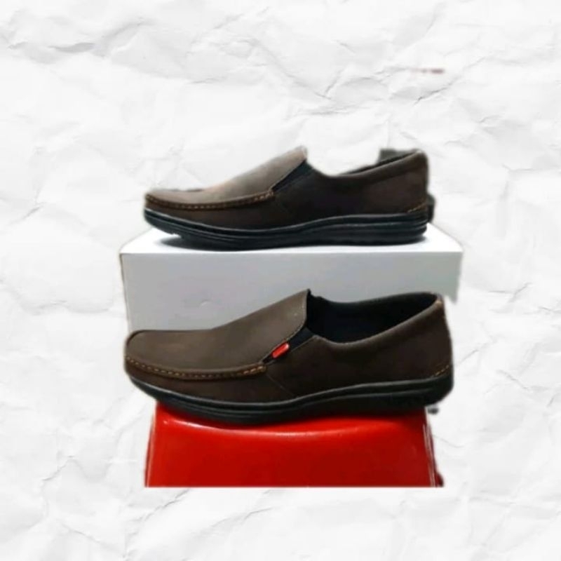 sepatu Slip On Pria Dewasa Kulit Asli suede Model Casual HIRIO