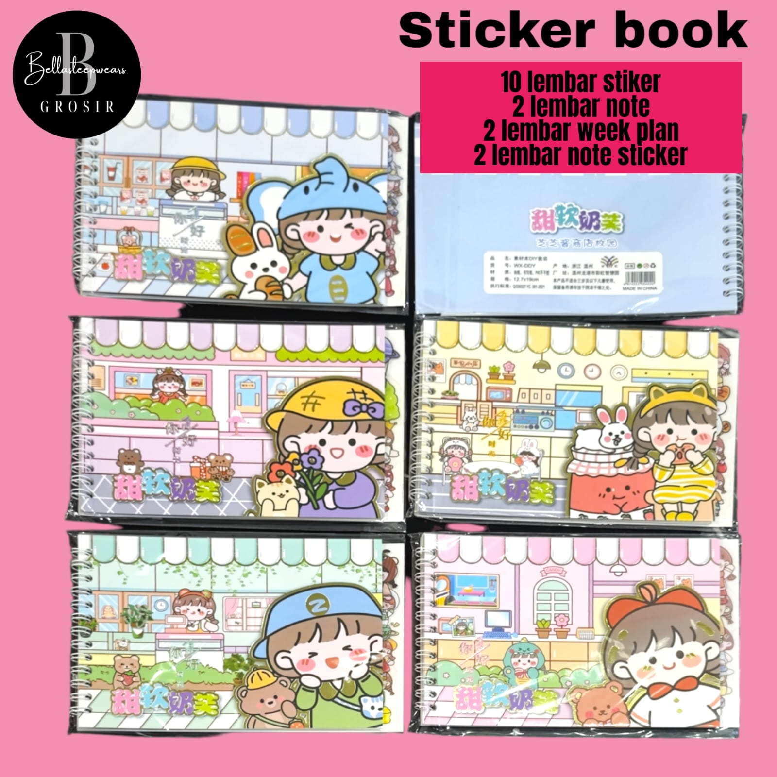 STIKER BUKU WASHI KARAKTER 2D MOMO / NONO KOREAN CUTE AESTHETIC STICKER BOOK VIRAL