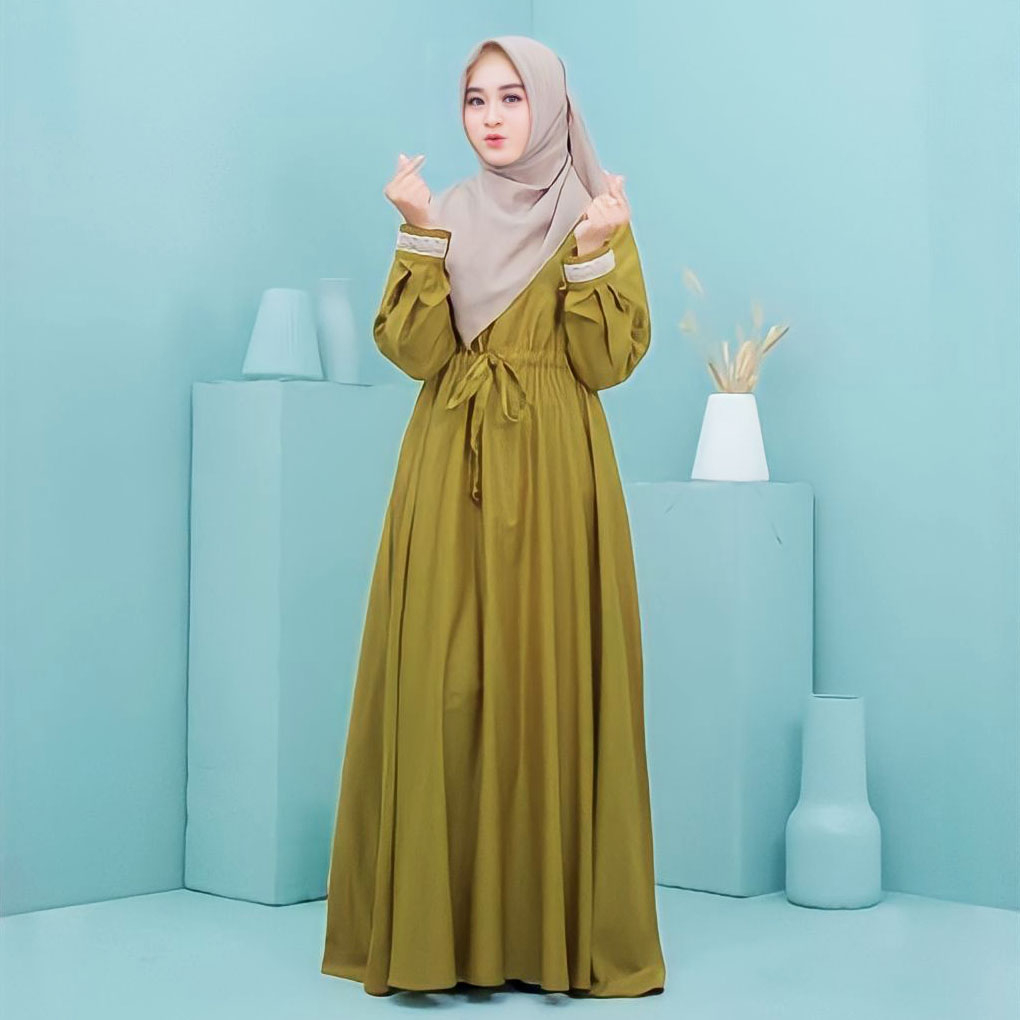 Gamis Polos Katun Toyobo Premium Model Busui Modern Kekinian Jumbo Terbaru Midi Dress