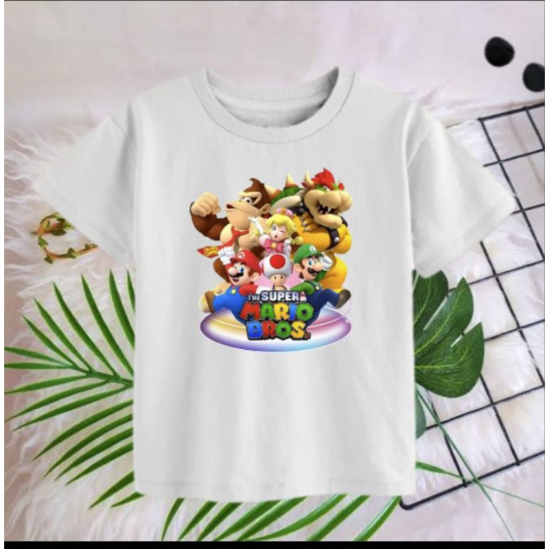 Kaos Anak Mario Bros ( Umur 2-10 Tahun ) Cewek/Cowok