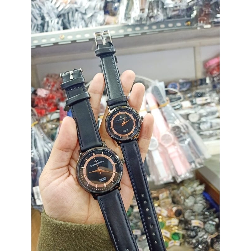 (COD) Jam Tangan Cauple Carles Delon Original Strap kulit Tahan Air