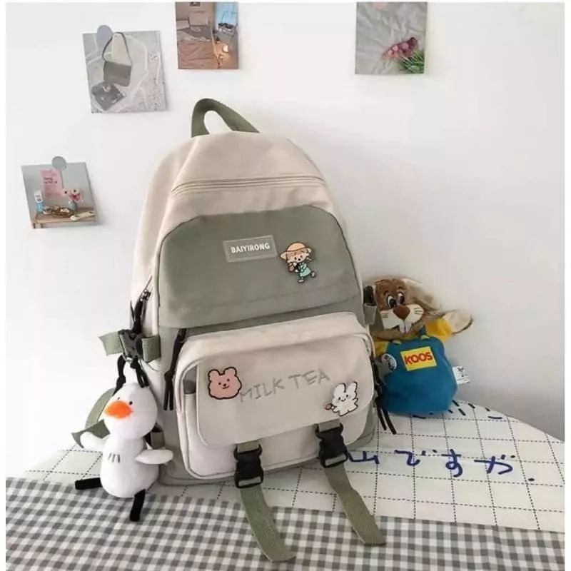 READY Tas Ransel BackPack Sekolah Anak Sd Smp Ransel Sekolah Milktea Tas Perempuan