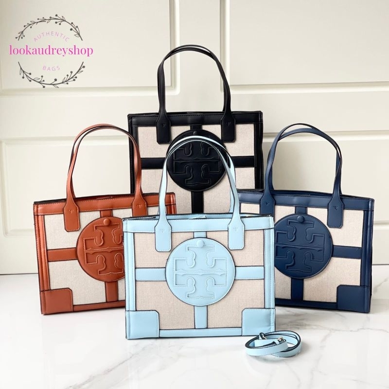 [PREMIUM QUALITY] Tory Burch Ella Canvas Quadrant Tote Bag | Tas Tory Burch | Tas Wanita | Tas Selem