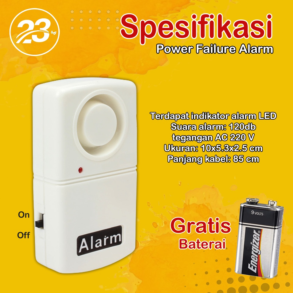 220v Power Failure Alarm 120db Led Power Cut Siren Indikator/Power Failure Alarm /Power Failure Alarm Sensor Alarm Mati Listrik PLN Padam