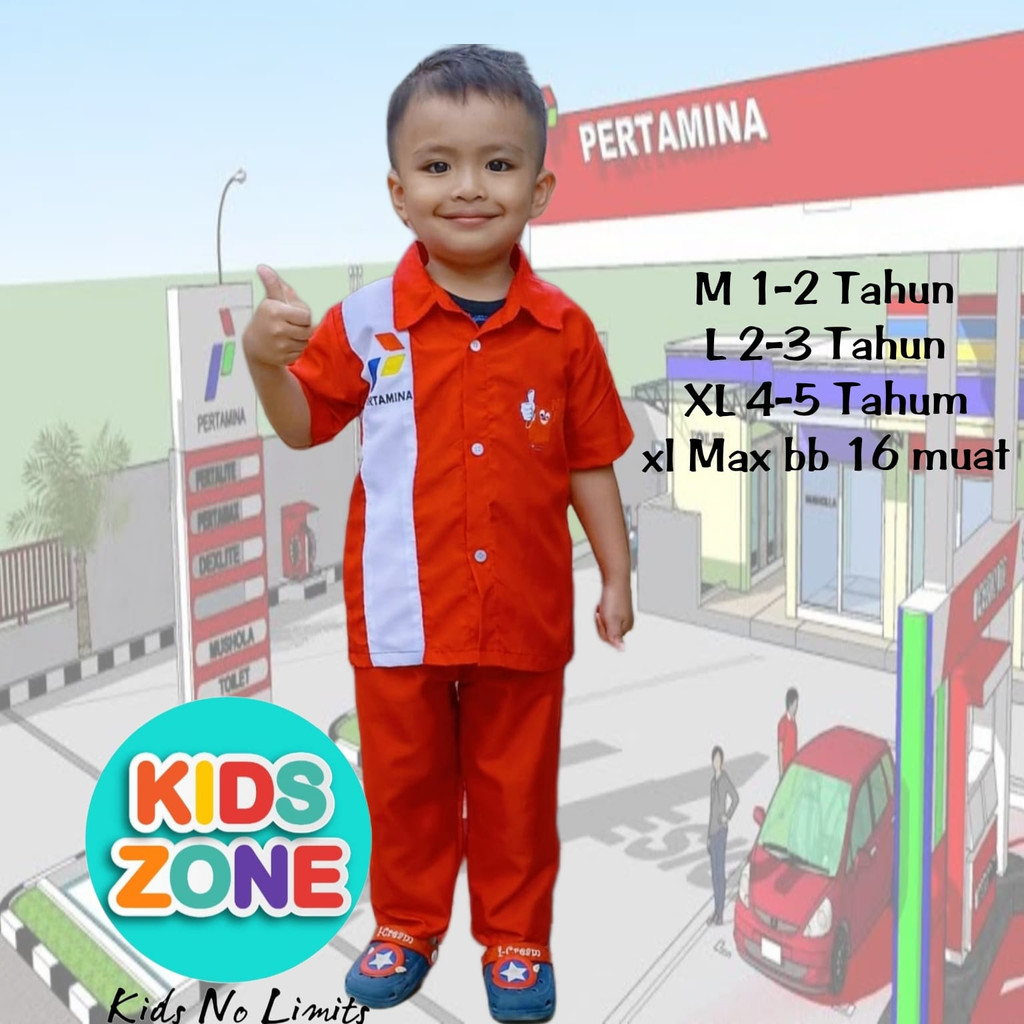 Baju Spbu anak/baju spbu pertamina/baju pertamina anak/ baju profesi anak