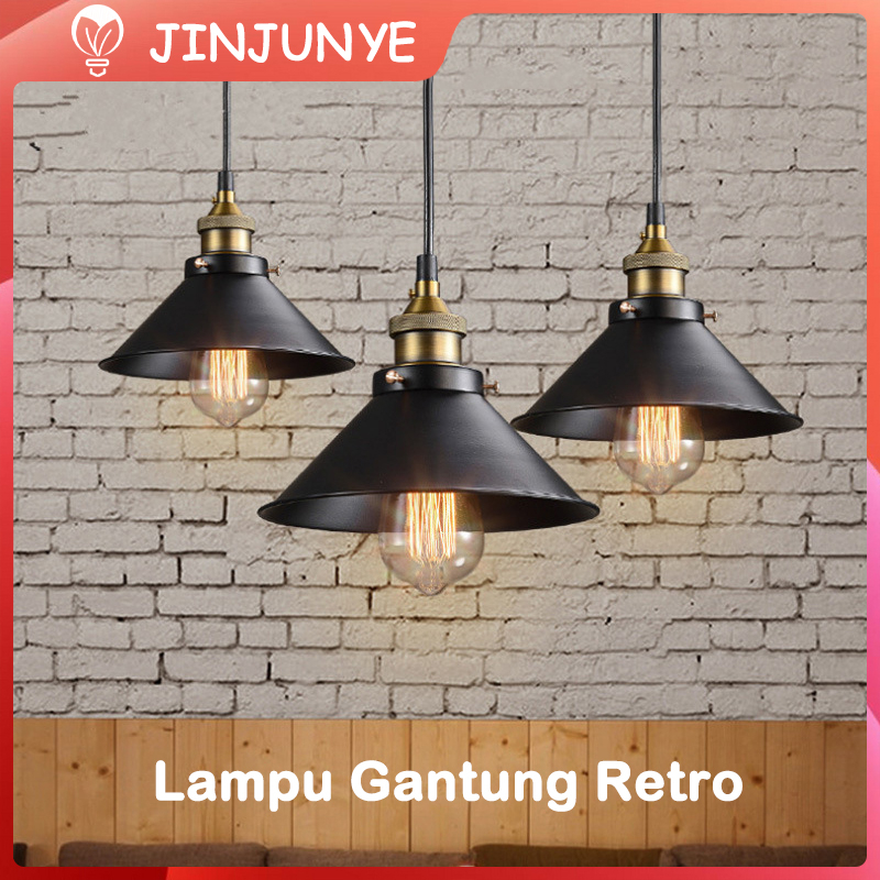 Lampu Gantung Industrial Mini Edison E27 Nordic Bar Besi untuk Dekorasi Rumah / Restoran / Toko Lampu Kafe Gantung Lampu Bar Minimalist JINY