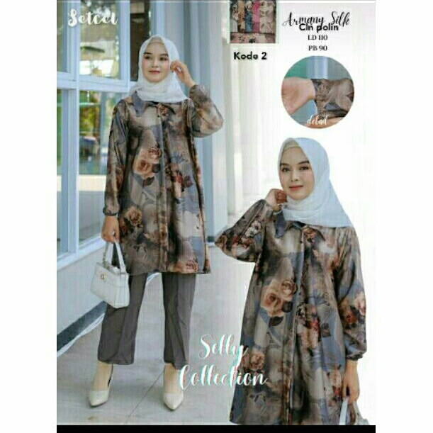 setcel silk dior premium / setelan celana tunik